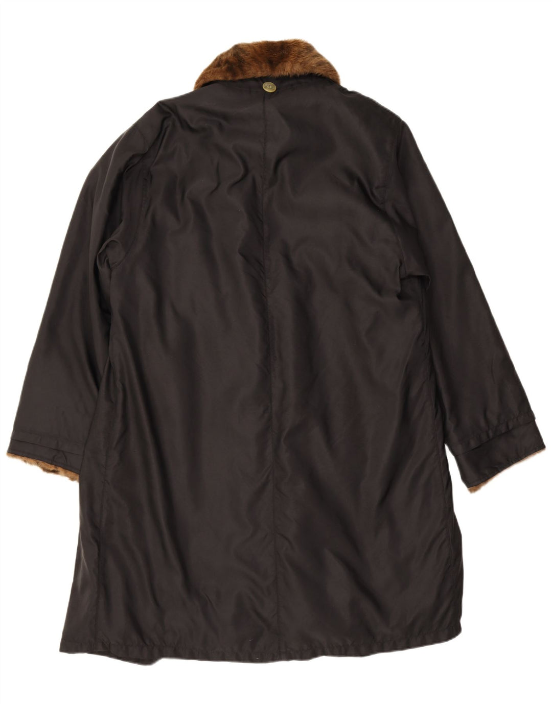 Sobretudo Sherpa feminino vintage IT 42 médio preto poliamida