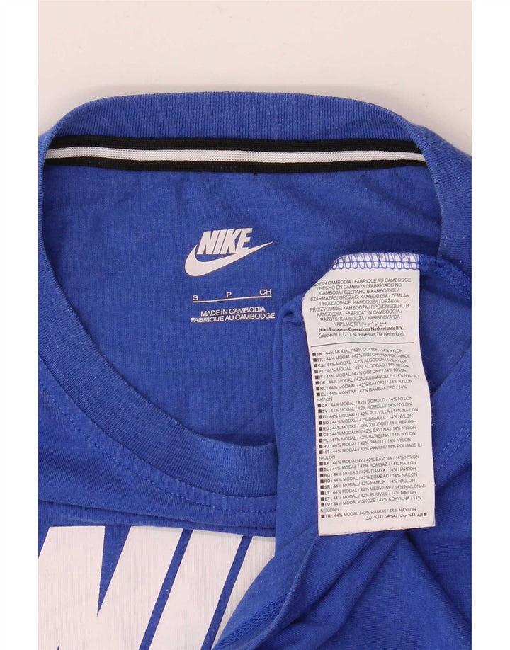 Camiseta Nike Feminina Crop Oversized Graphic Top UK 10 Pequeno Azul Modal