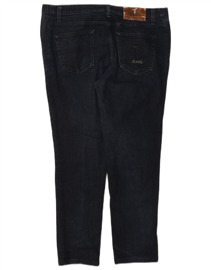 Jeans recortados femininos Trussardi W29 L25 algodão azul marinho