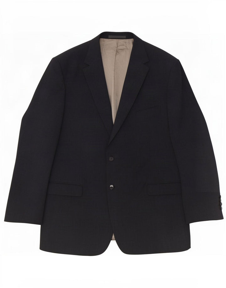 Jaqueta blazer masculina longa de 2 botões Marks & Spencer Reino Unido 48 2XL lã cinza