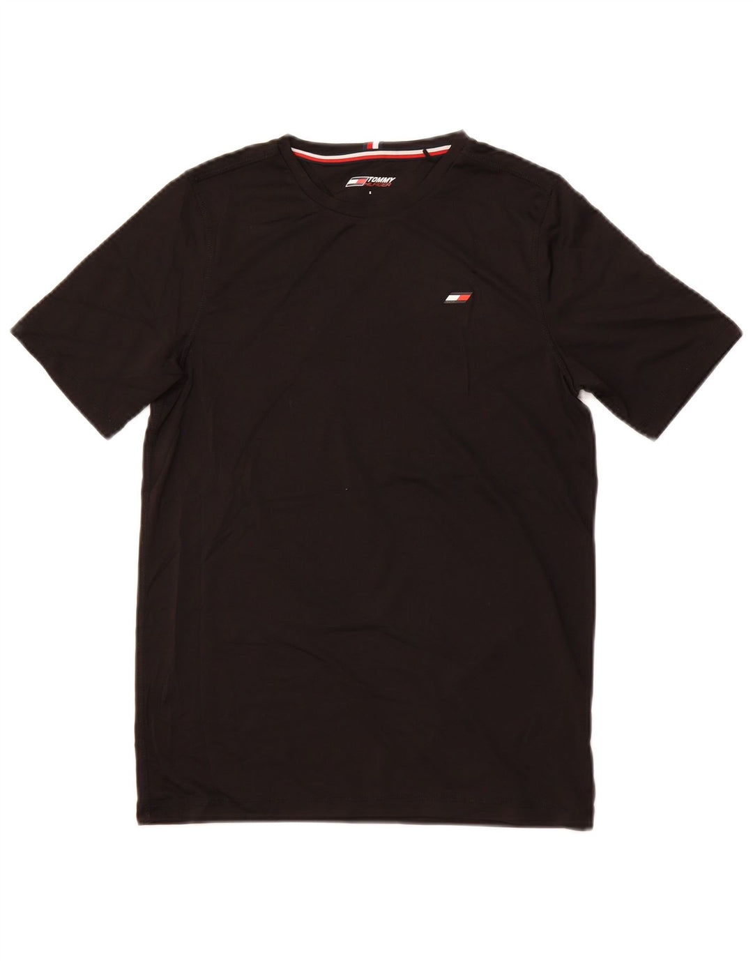 TOMMY HILFIGER Camiseta masculina pequena de poliéster preto