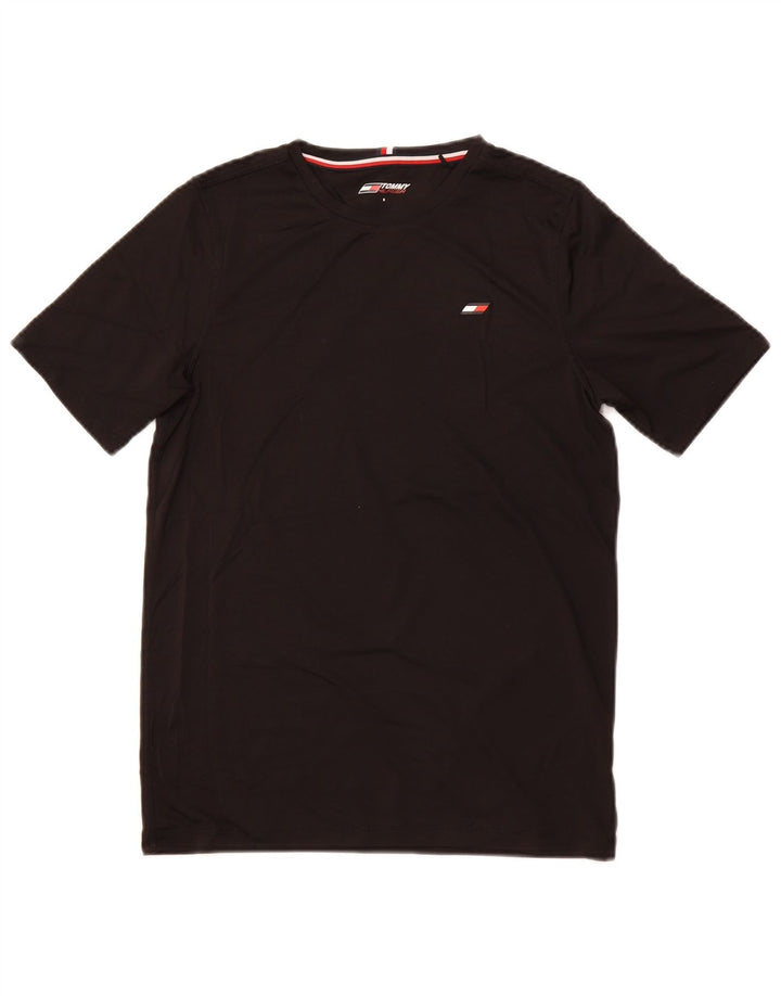 TOMMY HILFIGER Camiseta masculina pequena de poliéster preto