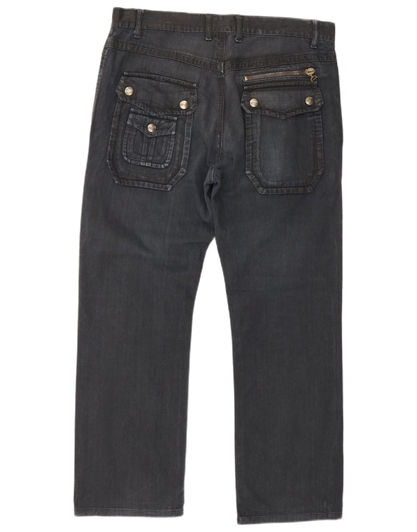 Jeans retos masculinos Just Cavalli IT 48 médio W34 L28 azul marinho