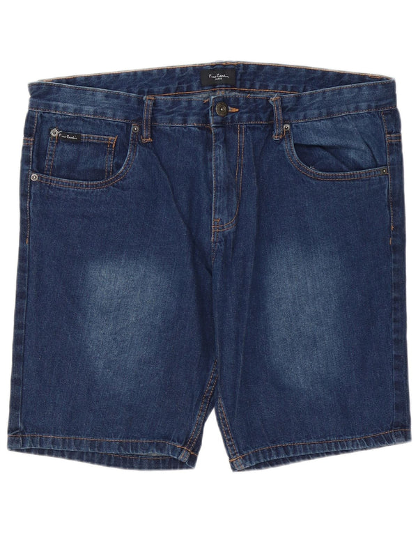 PIERRE CARDIN Shorts jeans masculino W38 XL algodão azul
