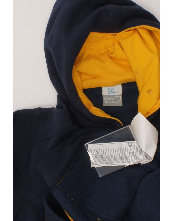 NIKE Boys Graphic Zip Hoodie Sweater 8-9 Years XL  Navy Blue Cotton Vintage Nike and Second-Hand Nike from Messina Hembry 