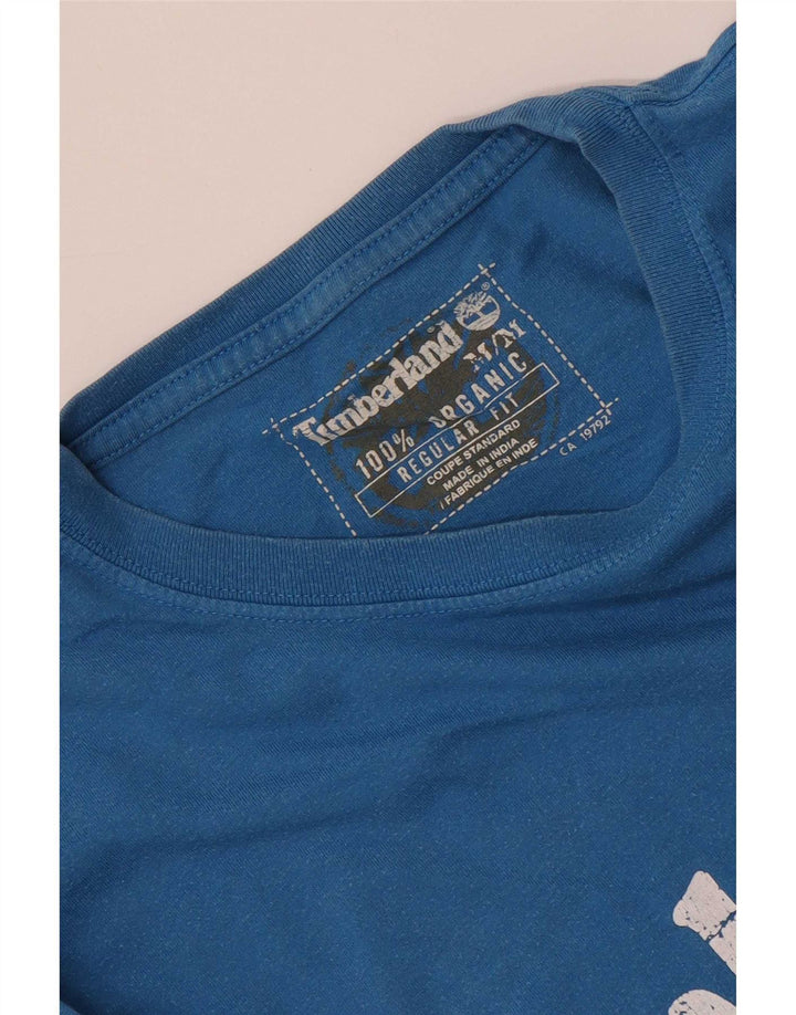 Camiseta masculina Timberland Regular Fit Graphic Top Médio Algodão Azul