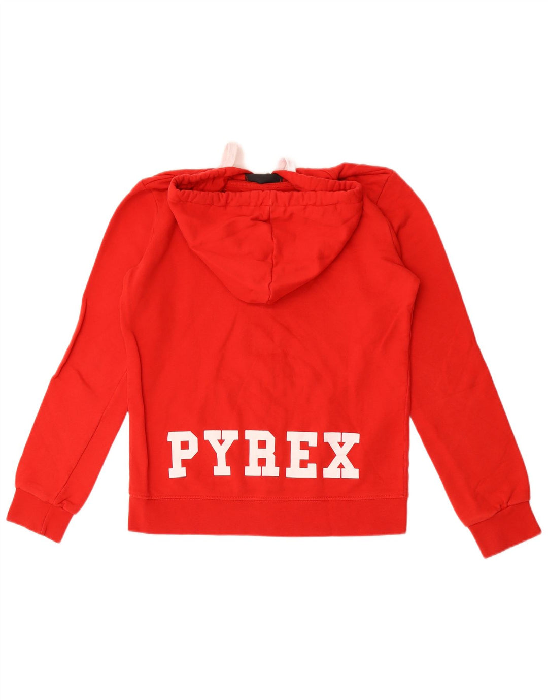 Suéter feminino Pyrex com capuz e zíper gráfico Reino Unido 14 algodão vermelho médio