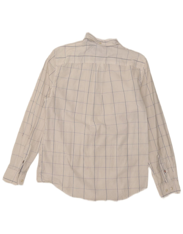 Camisa masculina Tommy Hilfiger média branca xadrez algodão