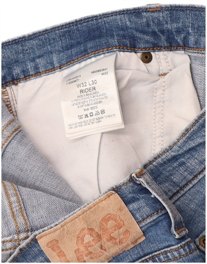 Lee Womens Rider Straight Jeans W32 L28 Azul Algodão