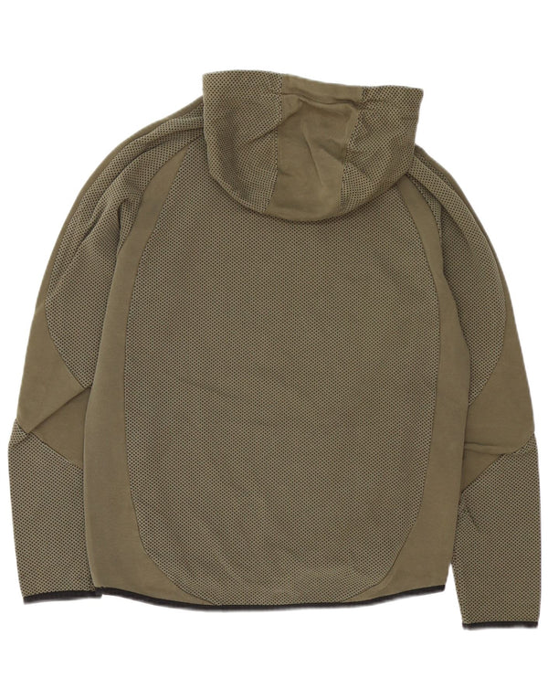 Puma Mens Hoodie Jumper Médio Cáqui Algodão Manchado