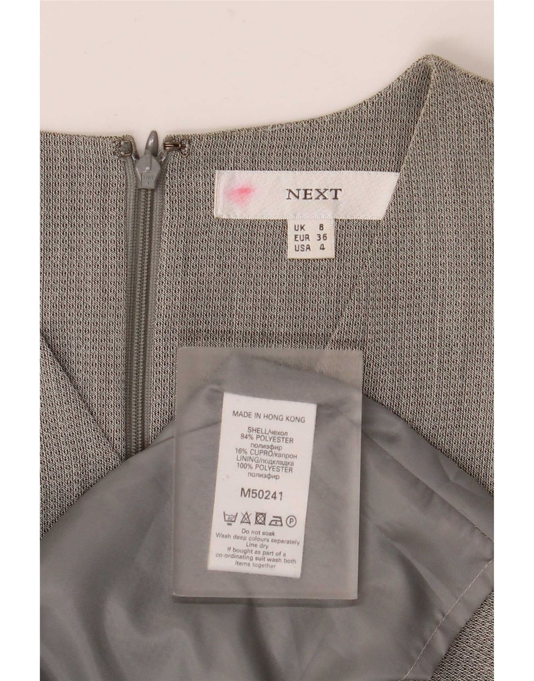 Próximo Vestido feminino sem mangas com bainha UK 8 pequeno cinza Cupro