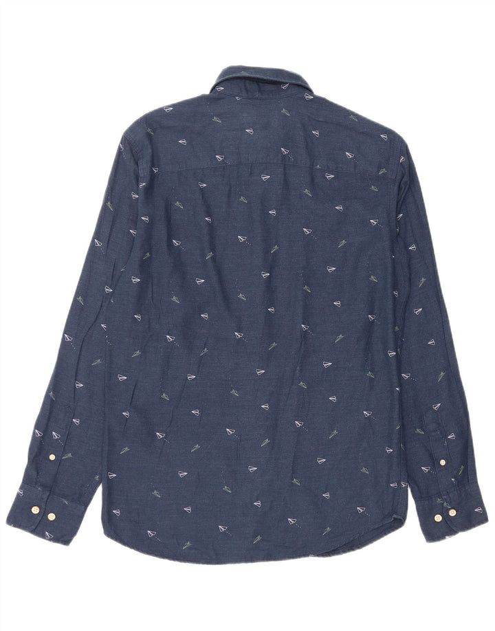 Camisa gráfica masculina Jack & Jones pequena algodão azul marinho