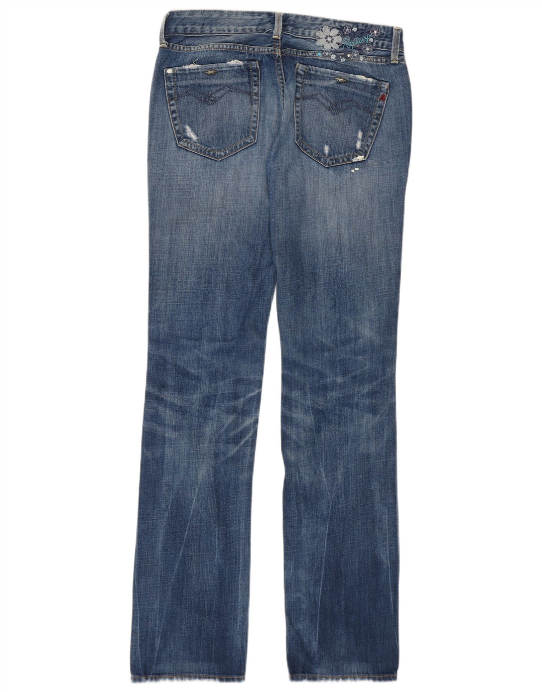 Jeans retos femininos REPLAY W30 L34 azul algodão designer