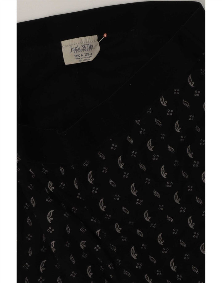 Leggings femininas Jack Wills com padrão abstrato Reino Unido 8 pequenas pretas