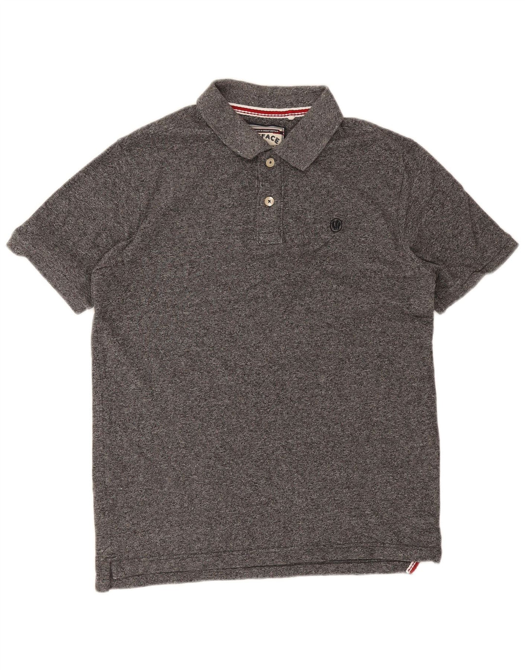 Camisa polo masculina Fat Face grande algodão manchado cinza