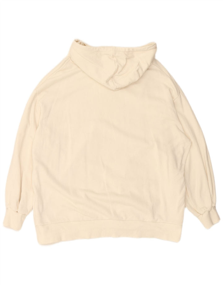 PUMA feminino oversized moletom com capuz UK 14 médio algodão branco