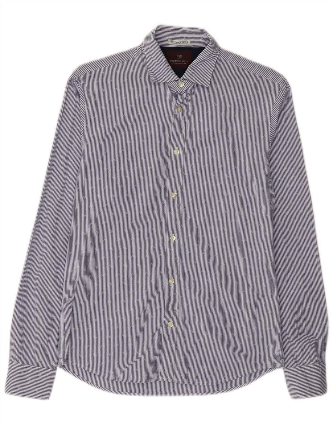 Camisa masculina SCOTCH & SODA de algodão listrado azul médio