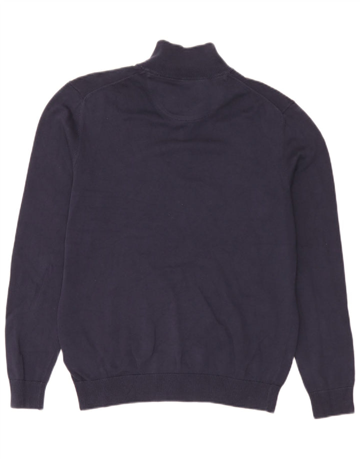 Suéter masculino Timberland com zíper e gola pequena, azul marinho, algodão