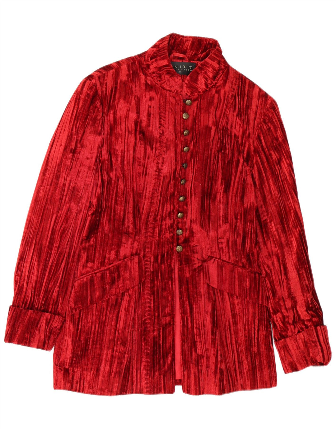 Jaqueta blazer de veludo feminina vintage poliéster vermelho médio Reino Unido 14
