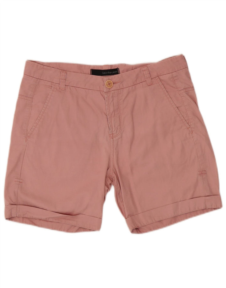 Shorts chino feminino CALVIN KLEIN JEANS W27 pequeno algodão rosa