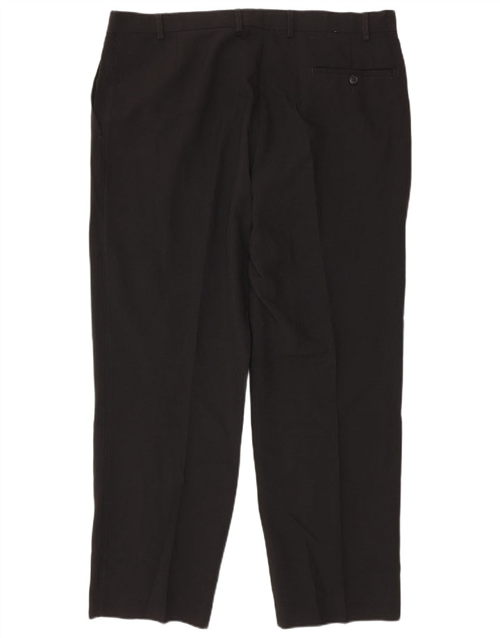 Calça chino reta masculina Marks & Spencer W38 L29 poliéster preto