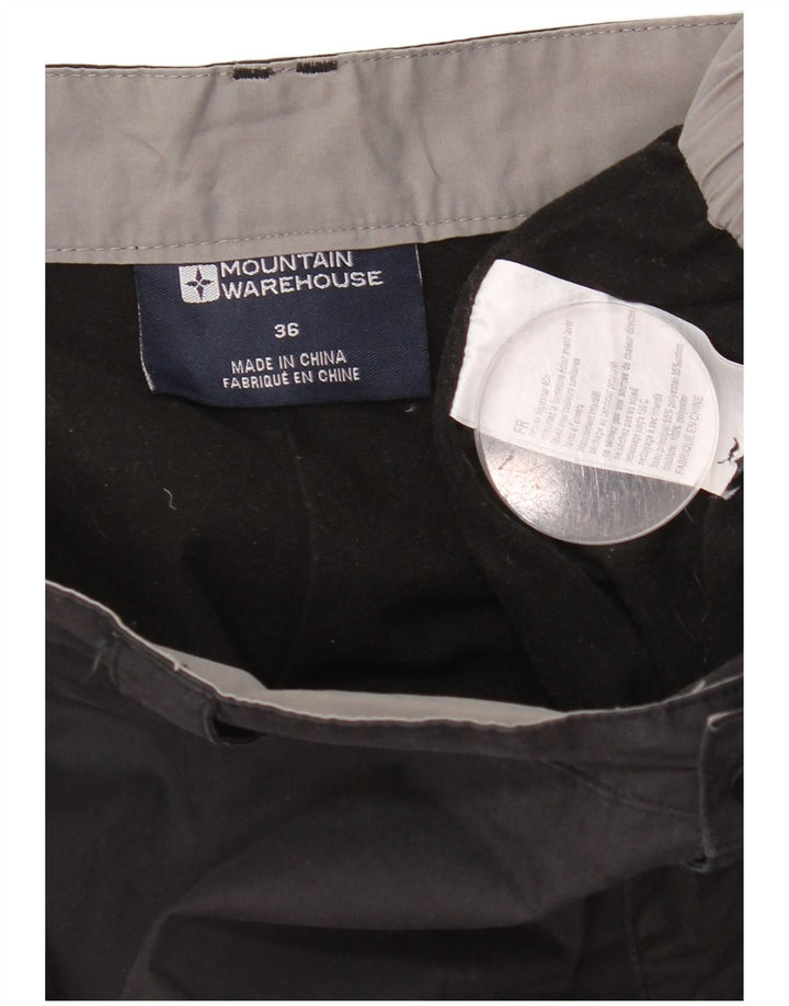 Mountain Warehouse Calça masculina reta cargo cortada W36 L25 preta