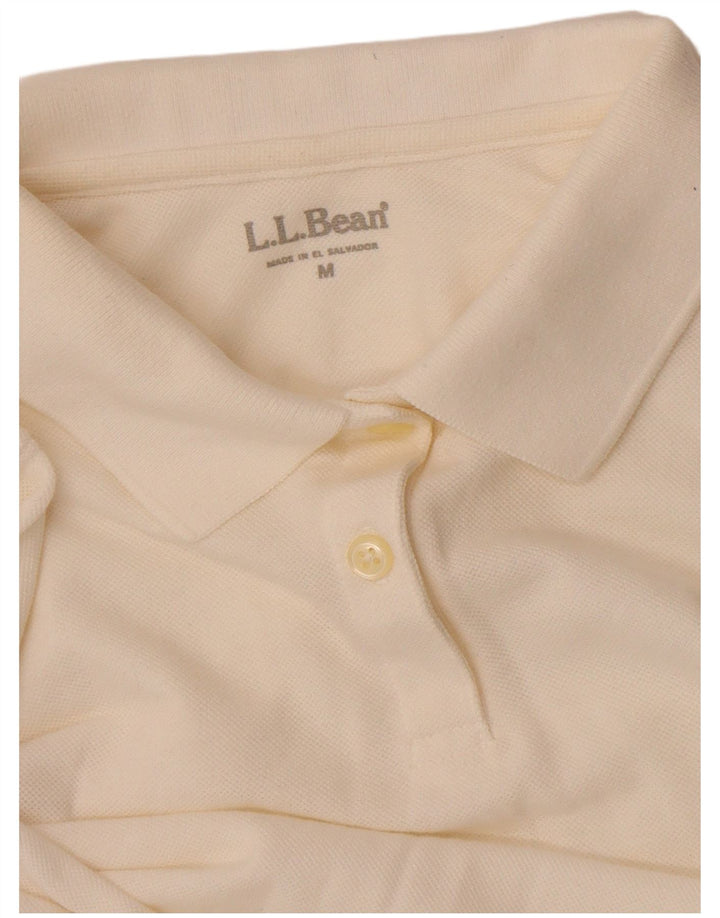 Camisa polo feminina de manga comprida L.L.Bean UK 14 médio branco