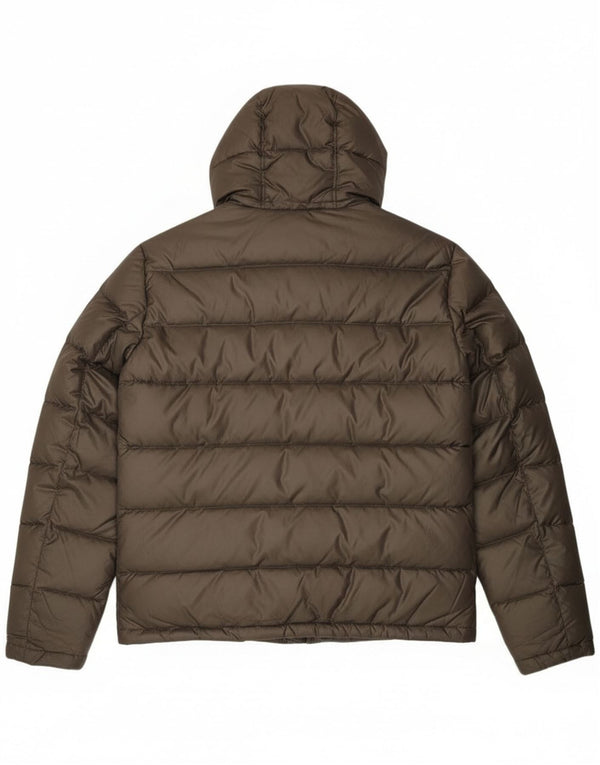 Jaqueta masculina acolchoada com capuz Trussardi Jeans IT 54 2XL poliéster cáqui