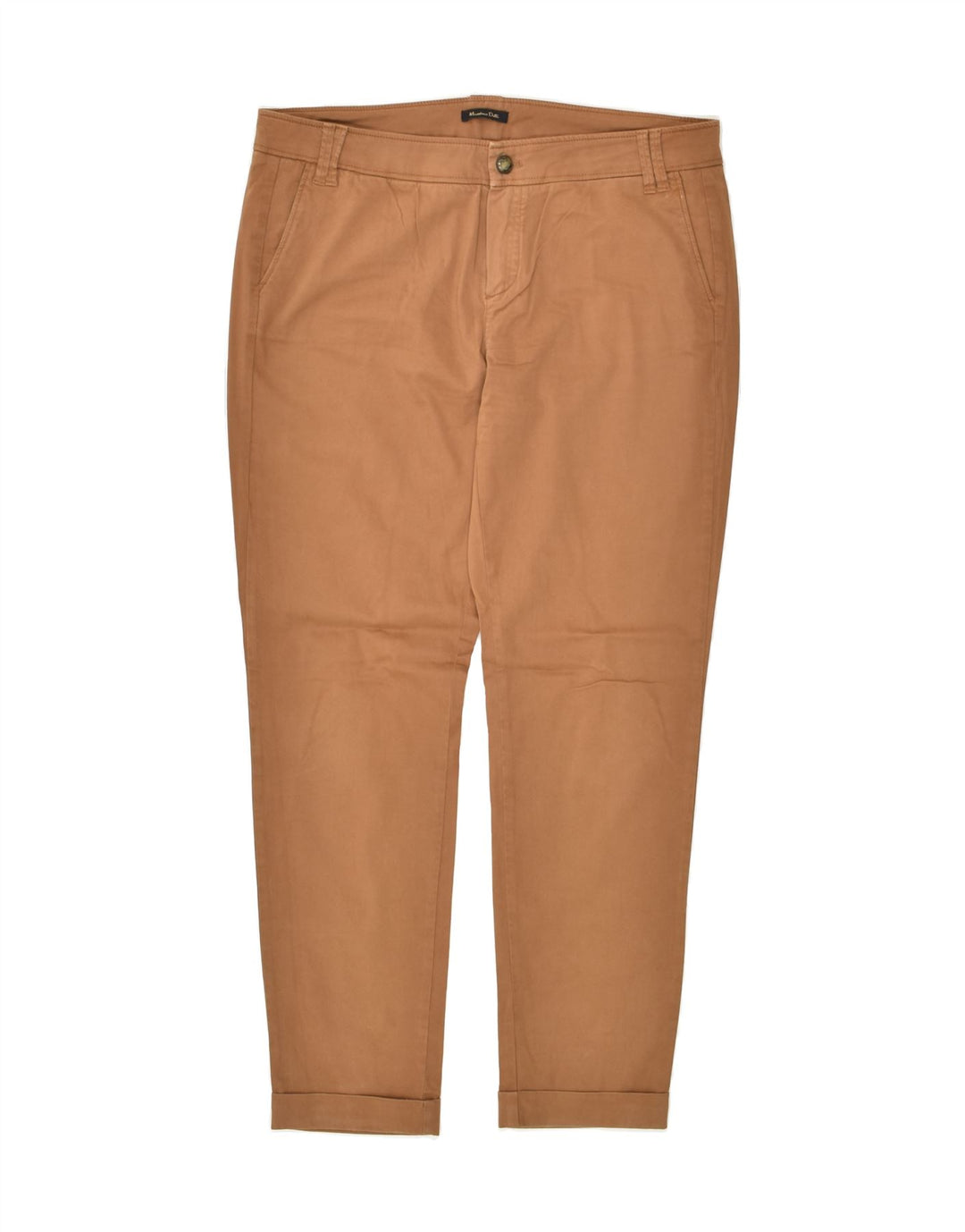 MASSIMO DUTTI Womens Slim Chino Trousers US 10 Large W34 L29 Brown Cotton | Vintage Massimo Dutti | Thrift | Second-Hand Massimo Dutti | Used Clothing | Messina Hembry 