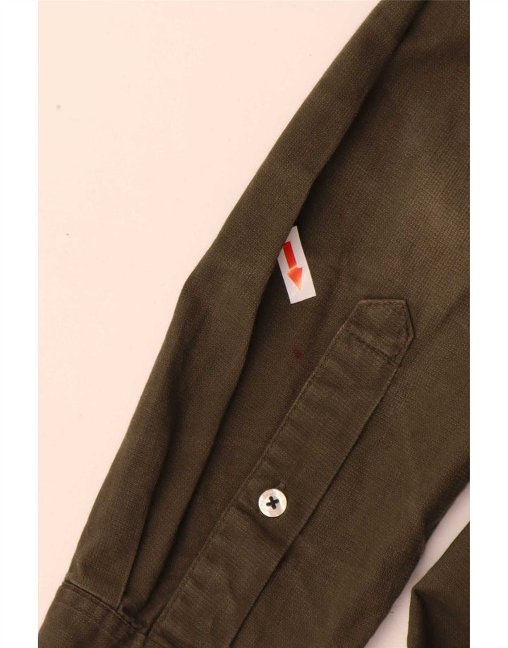 Camisa masculina Lee Slim Fit de algodão cáqui médio