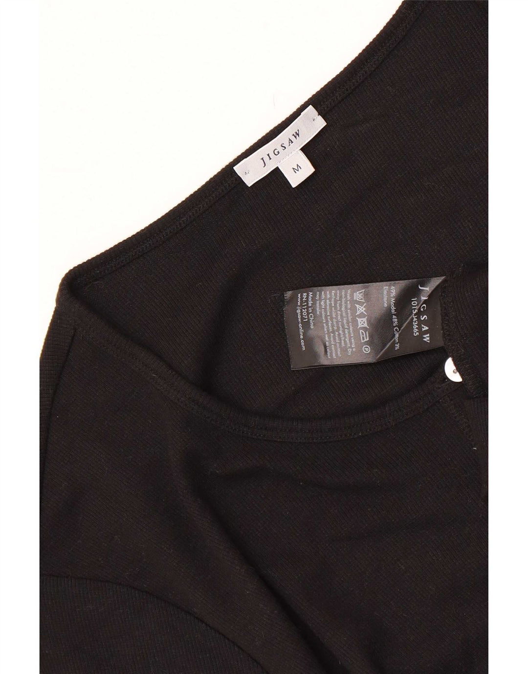 Cardigan feminino de manga curta Jigsaw Reino Unido 12 médio preto modal