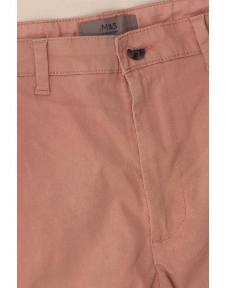 Shorts chino masculino Marks & Spencer W32 algodão rosa médio