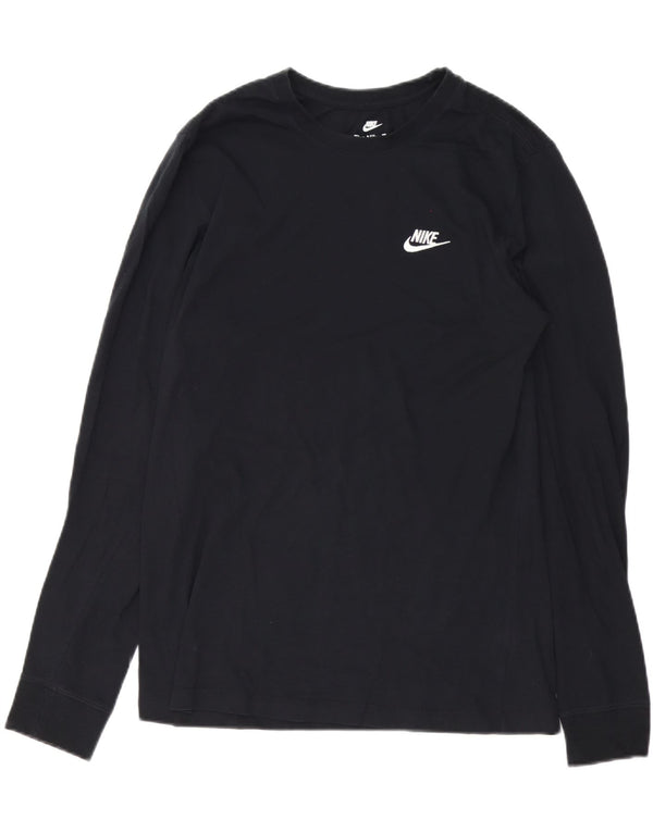 Nike Mens Top Manga Longa Médio Algodão Preto