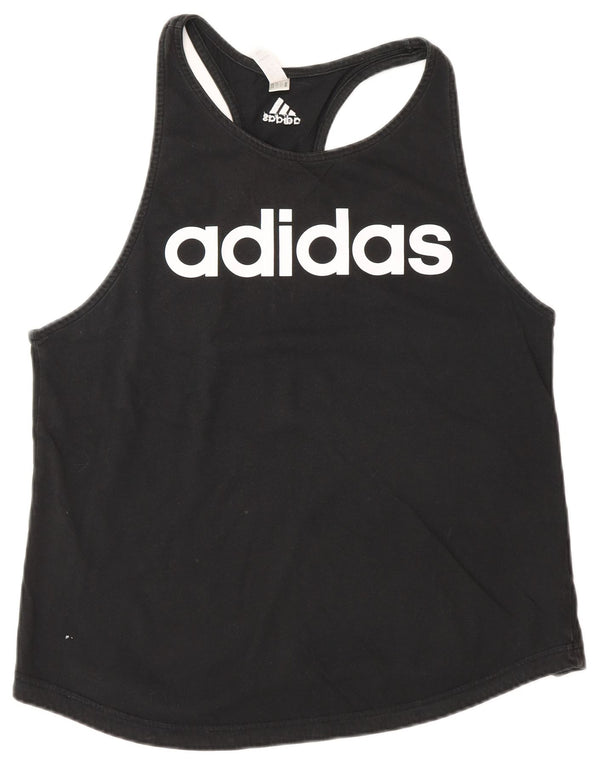 Adidas Womens Graphic Vest Top UK 16/18 Grande Algodão Preto
