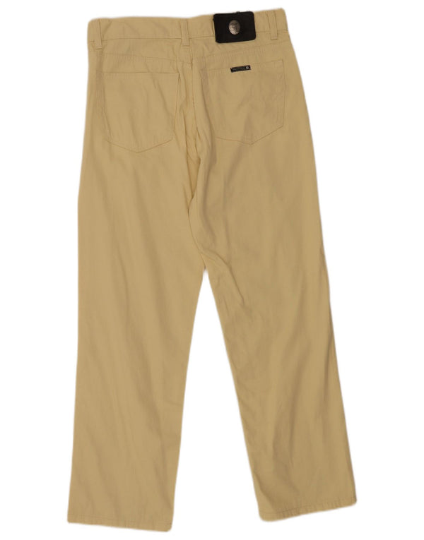 Calça feminina casual reta Trussardi W32 L27 algodão amarelo