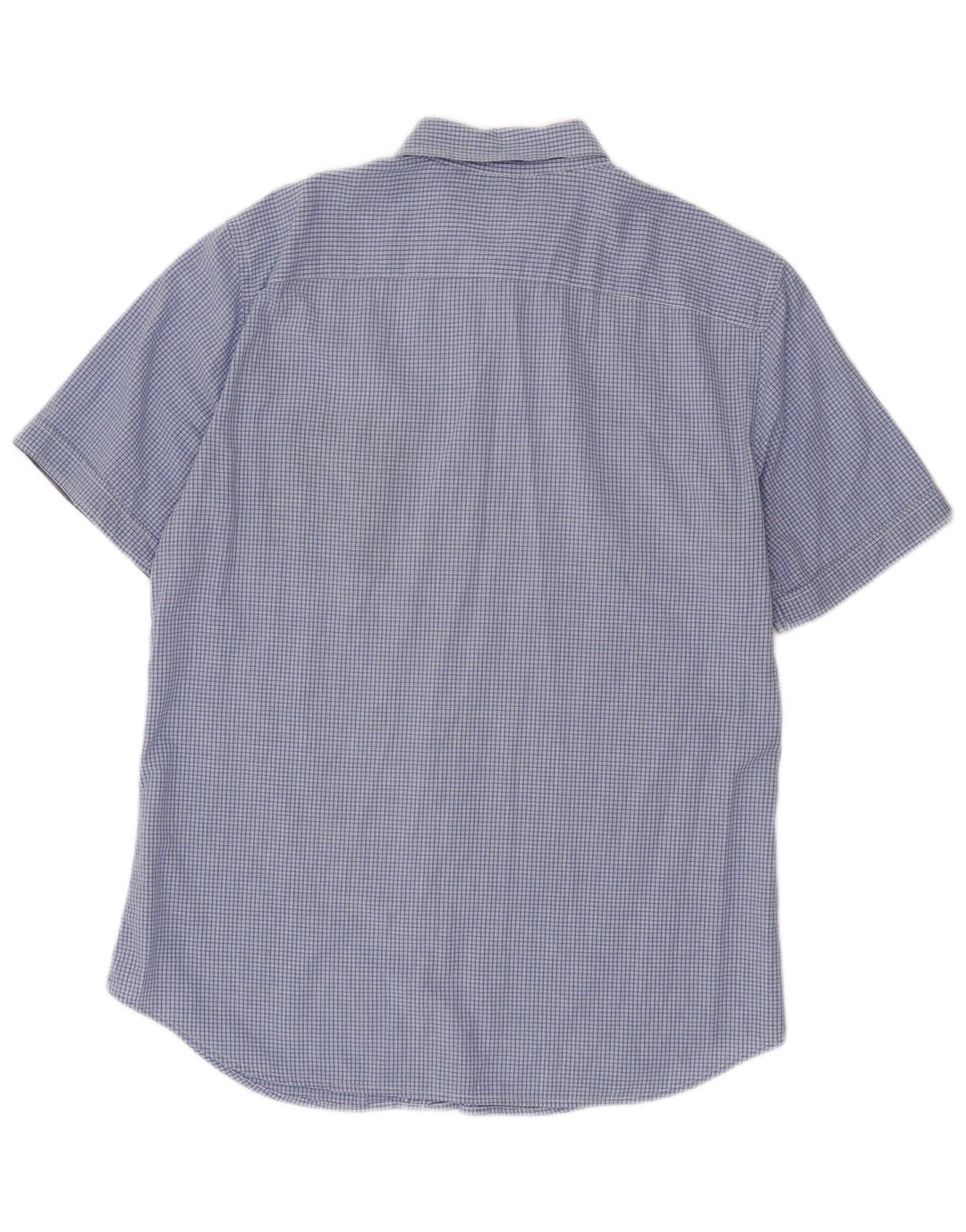 Camisa masculina de manga curta Benetton xadrez azul médio