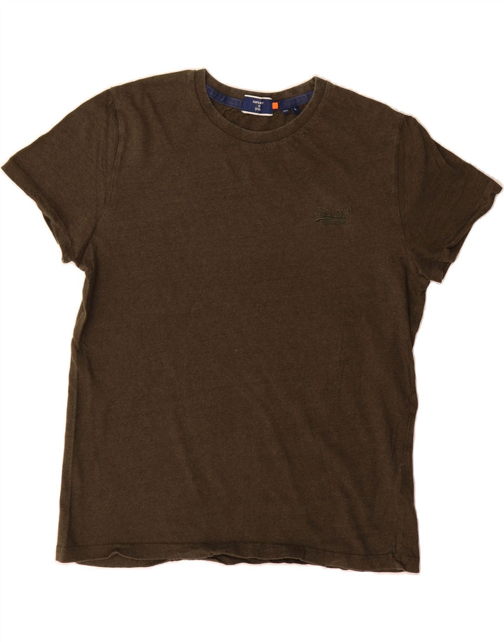 SUPERDRY Mens T-Shirt Top Large Khaki Cotton Vintage Superdry and Second-Hand Superdry from Messina Hembry 