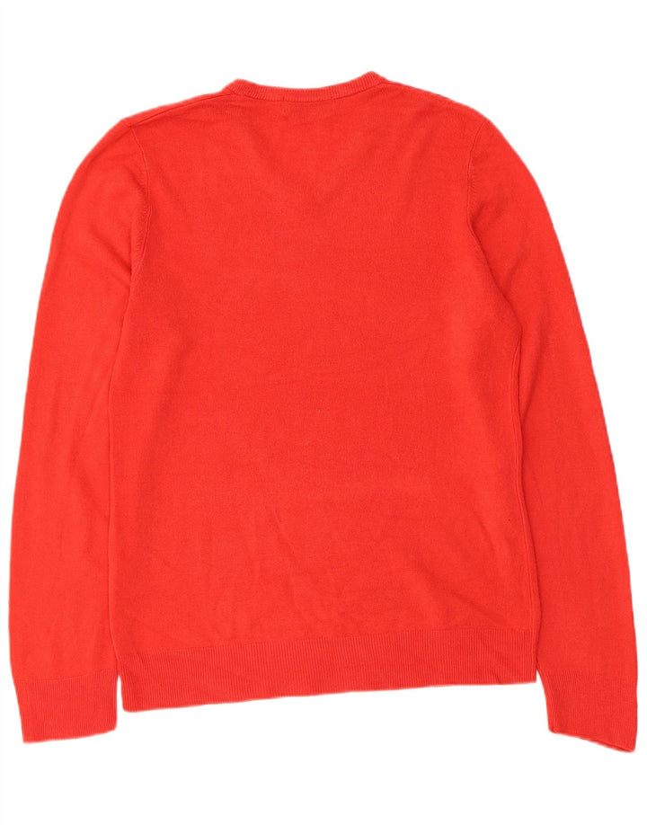 Suéter masculino Marks & Spencer Blue Harbor com decote em V pequeno acrílico vermelho