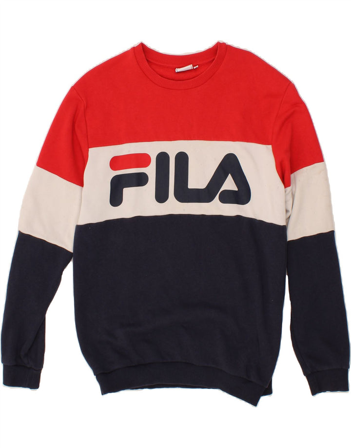 FILA Moletom Gráfico Masculino Jumper Médio Multicolorido Colorblock