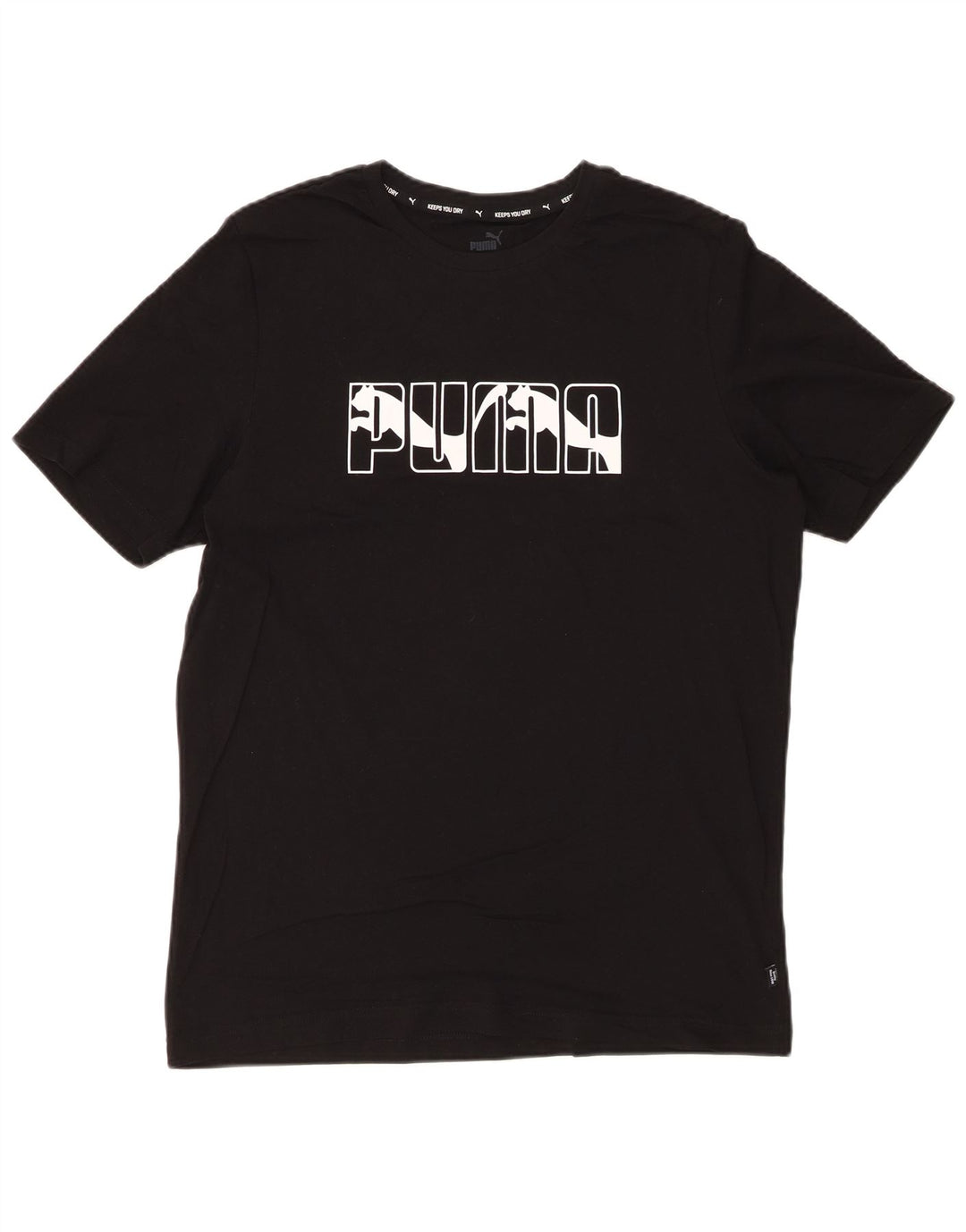 PUMA Mens Graphic T-Shirt Top Medium Black