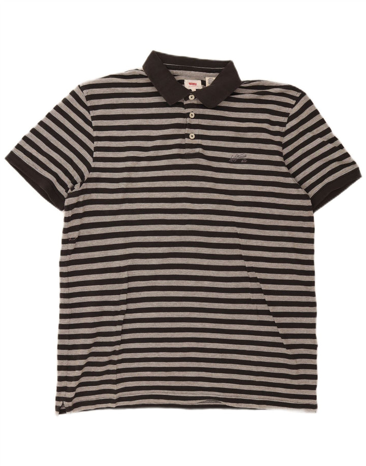 Camisa polo masculina Levi's XL preta listrada