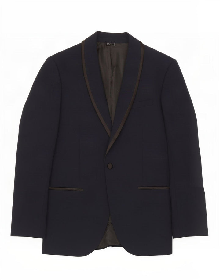 Jaqueta blazer masculina de 1 botão Marks & Spencer Reino Unido 40 azul marinho médio