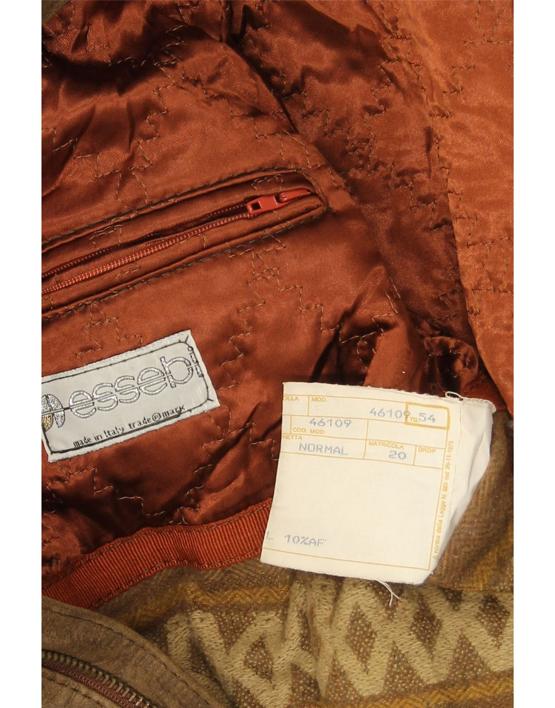 Jaqueta de couro masculina Essebi IT 54 2XL couro marrom