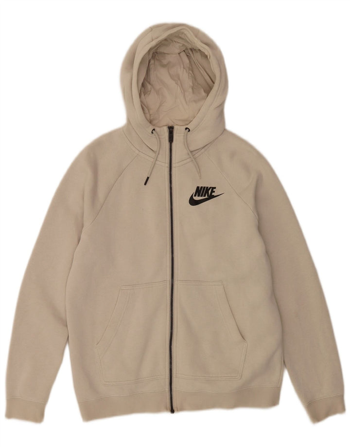Suéter Nike feminino com capuz e zíper UK 14 médio branco