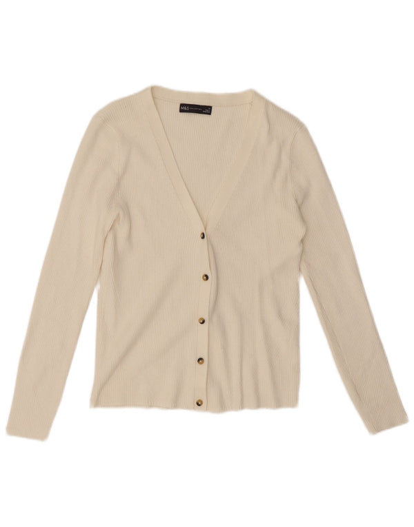 Suéter cardigã feminino Marks & Spencer UK 14 médio branco