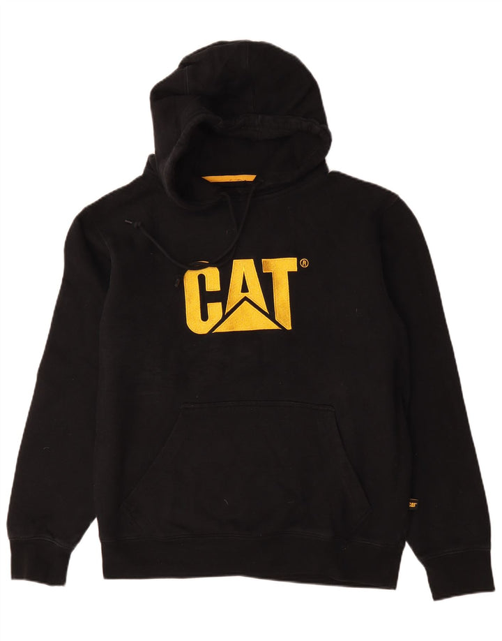 Jumper com capuz gráfico masculino Caterpillar médio algodão preto
