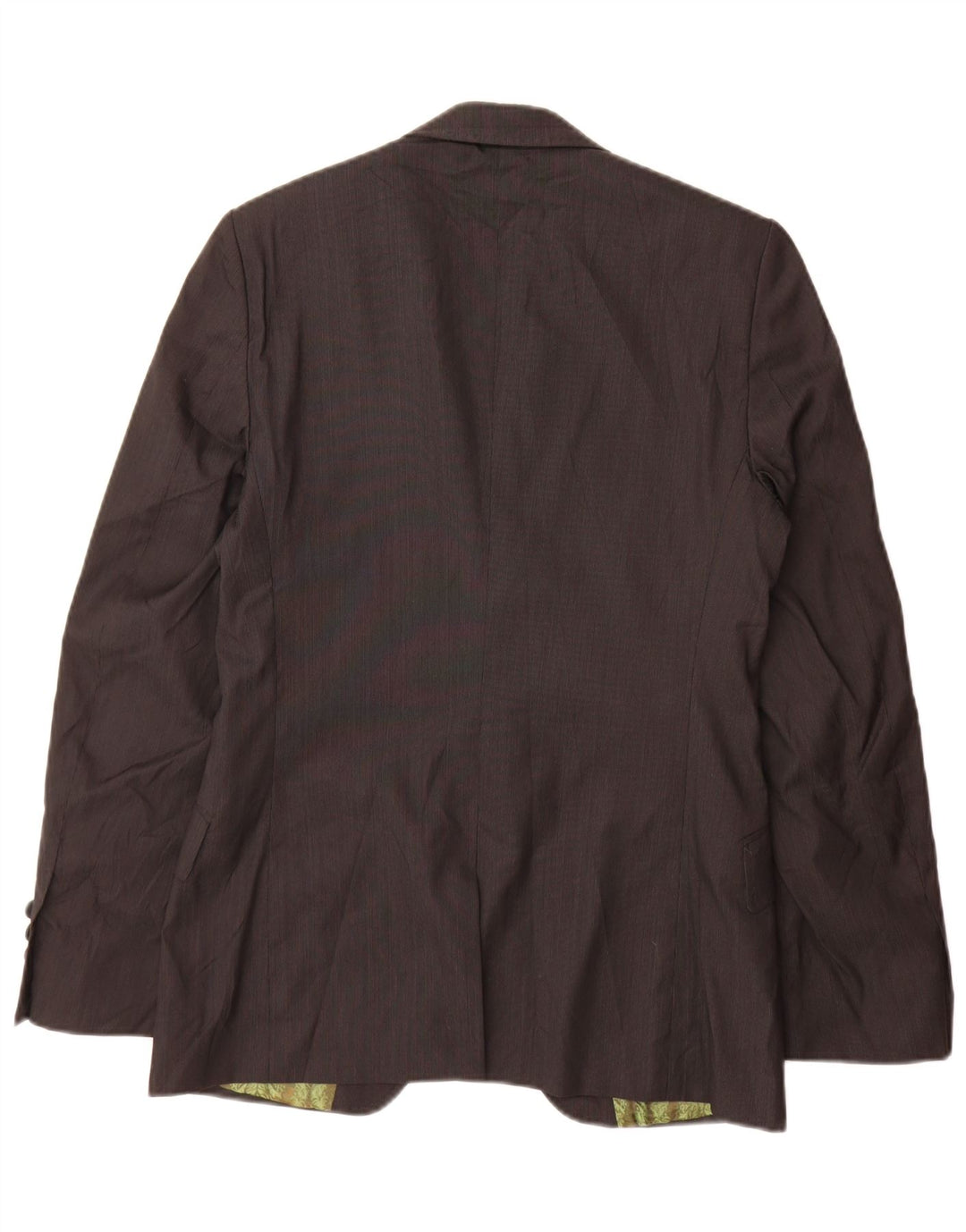 Jaqueta blazer masculina Ted Baker com 1 botão tamanho 38 lã listrada cinza médio