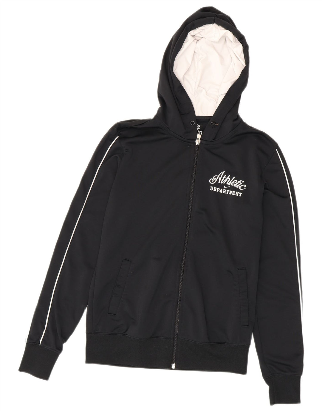 Suéter Nike feminino com capuz e zíper gráfico UK 12 médio preto poliéster