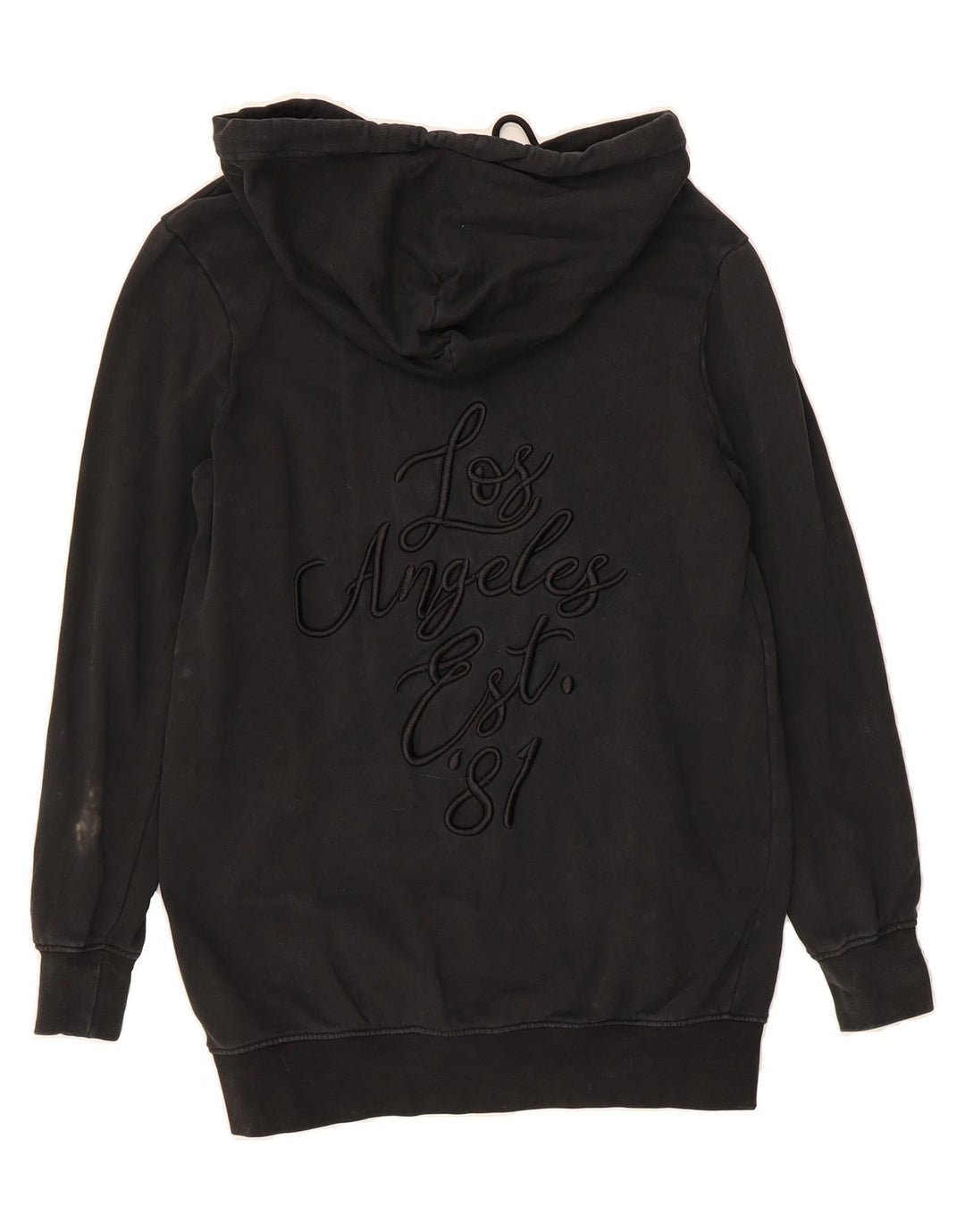 GUESS Womens Oversized Hoodie Jumper UK 6 XS Black Cotton Vintage Guess and Second-Hand Guess from Messina Hembry 