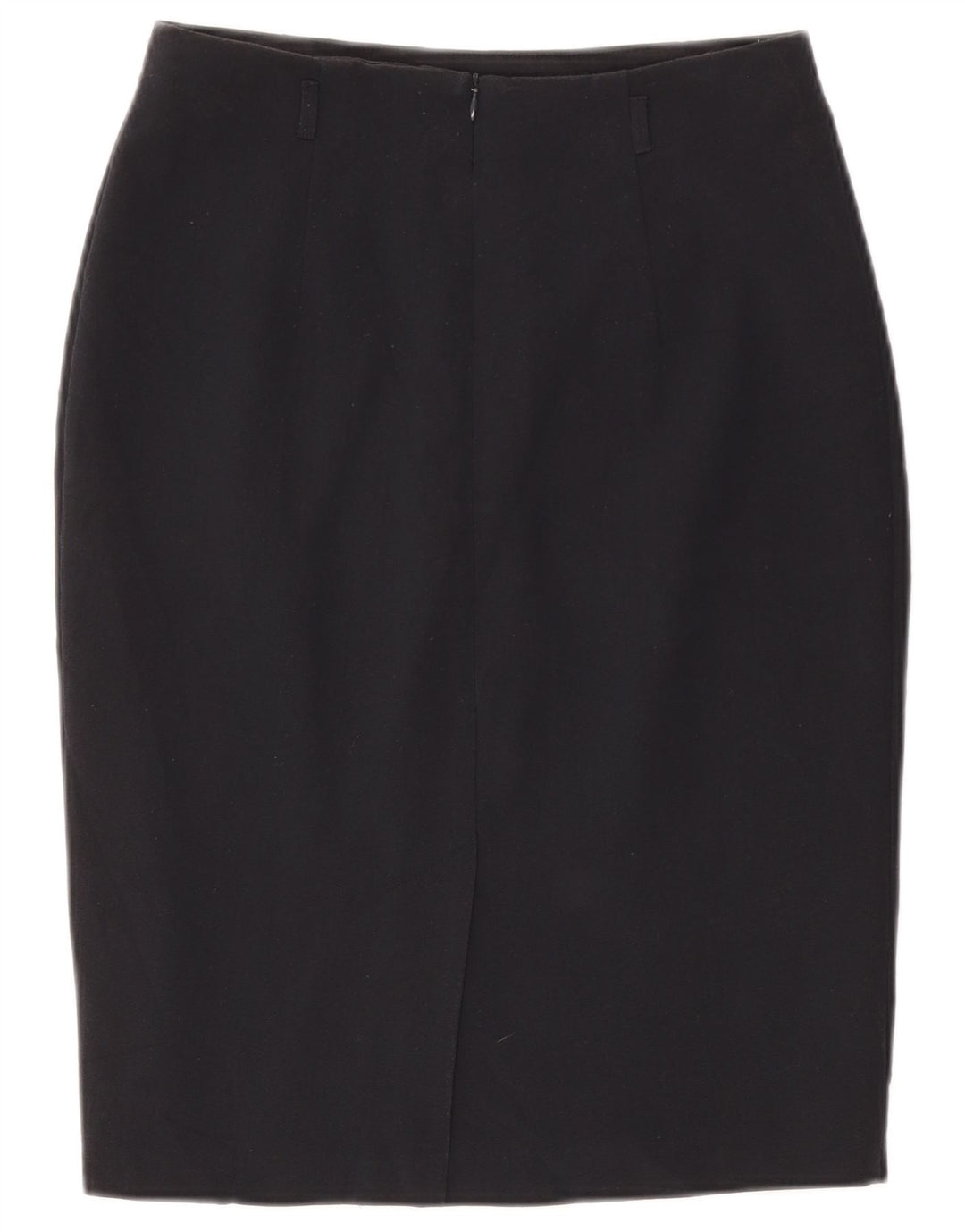 Saia lápis feminina Marks & Spencer Reino Unido 10 pequena W27 poliéster azul marinho